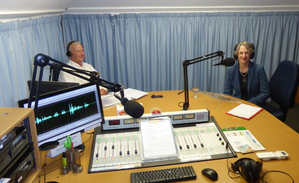 Photo of Governer being interviewed at Print Radio Tasmania