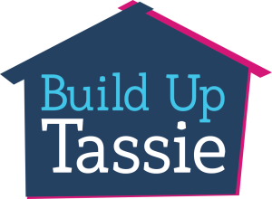 Build Up Tassie logo - graphic of a house